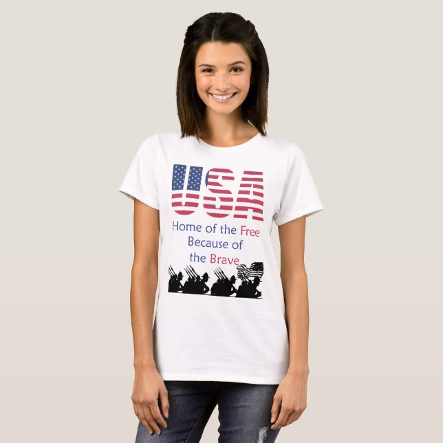 USA - Zuhause des Freien wegen der Brave T-Shirt (Vorne ganz)