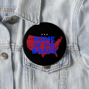 USA Zuhause of the Brave. Patriotische Taste Button