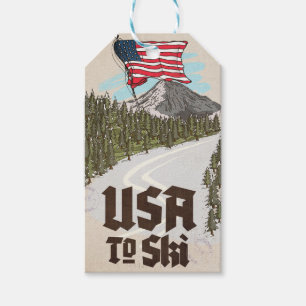 USA zum Skifahren Geschenkanhänger