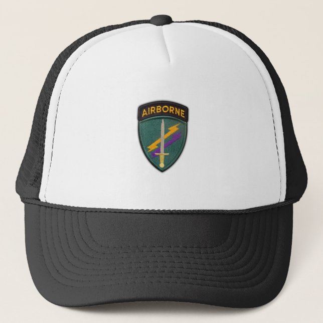 usacapoc Spezialopferveteranen veterans patchen Sh Truckerkappe (Vorderseite)