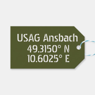USAG Ansbach Latitude Longitude Geschenkanhänger