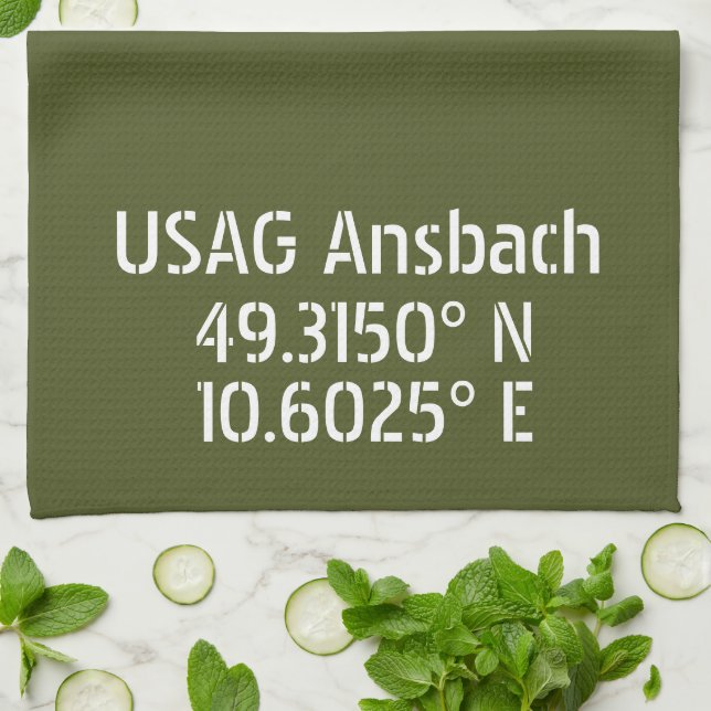 USAG Ansbach Latitude Longitude Geschirrtuch (Gefaltet)