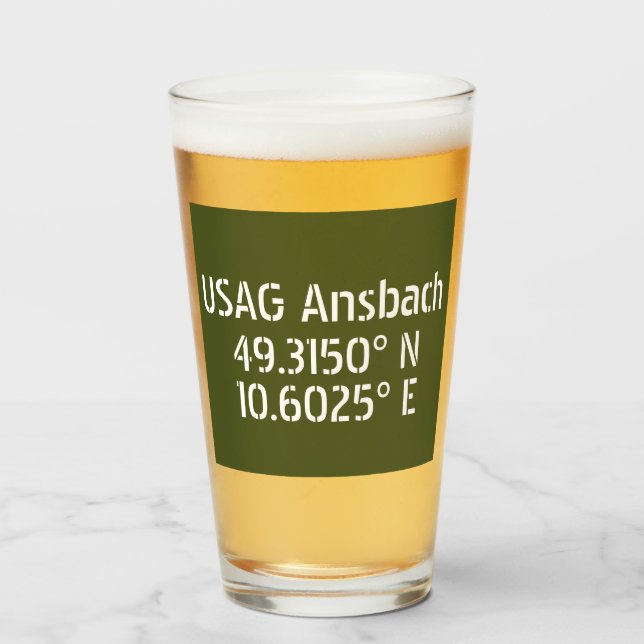 USAG Ansbach Latitude Longitude Glas (Vorne (Gefüllt))