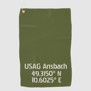 USAG Ansbach Latitude Longitude Golfhandtuch