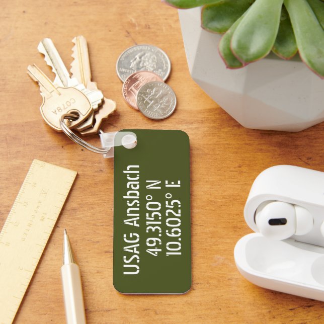 USAG Ansbach Latitude Longitude Schlüsselanhänger (Schreibtisch)