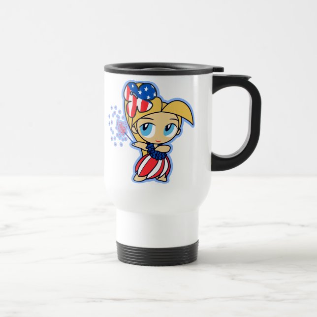 USAHula-blond, USAHulaBFirecracker Hula Girl-Tasse Reisebecher (Rechts)