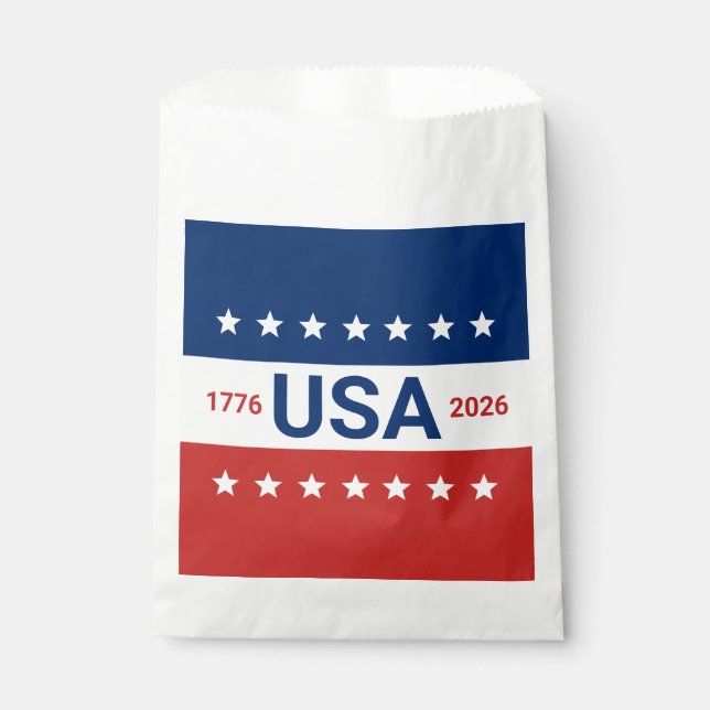 USA's 250th Anniversary 1776 2026 Red White Blue Geschenktütchen (Vorderseite)