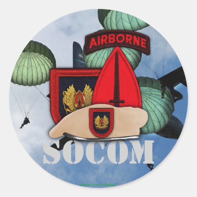 USASOC Special ops Patch Veteranen Sticker (Vorderseite)