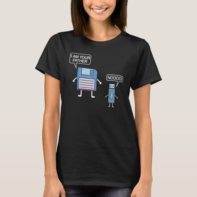 USB-Diskette Ich bin Ihr Vater Nerd Geek T-Shirt (Vorderseite)