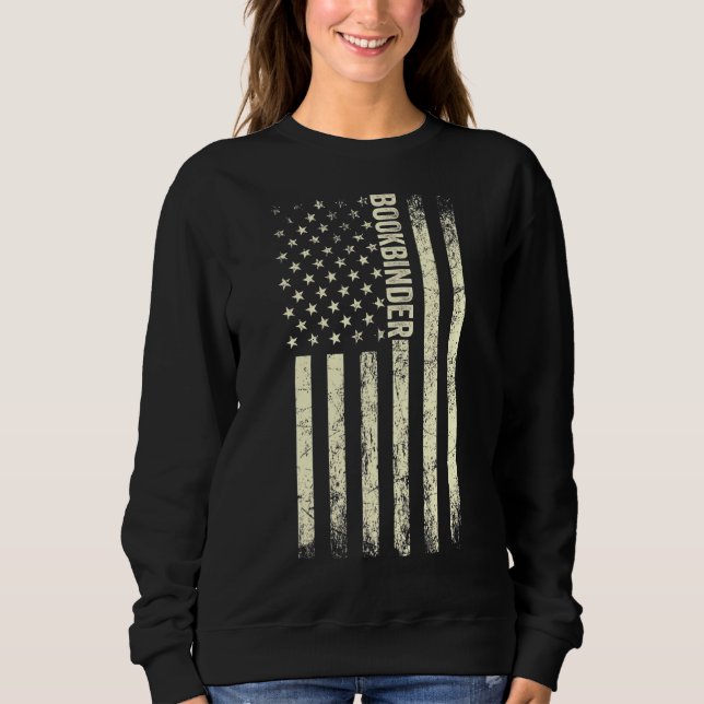USB-Flag Buchbinderin Proud American Bookbinder 1 Sweatshirt (Vorderseite)