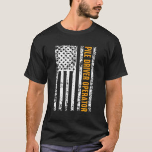 USB-Flag für Pile Driver Operator T-Shirt