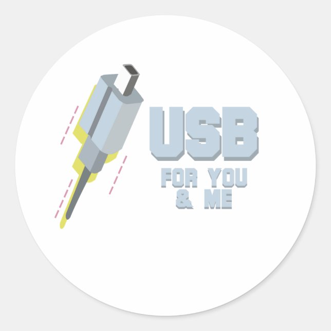 USB für Sie und mich Runder Aufkleber (Vorderseite)