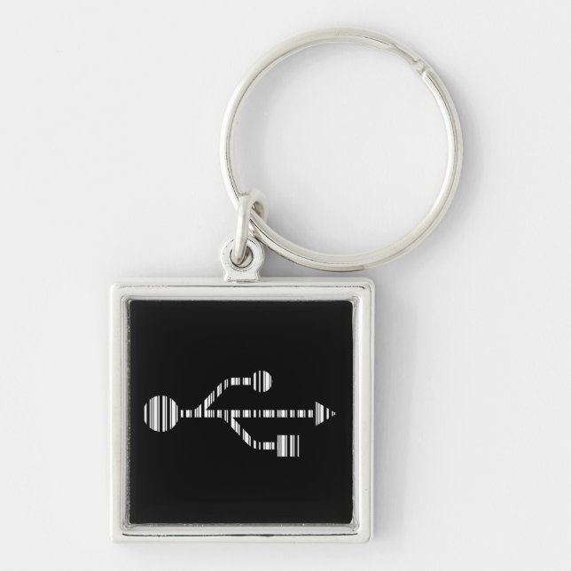 USB LOGO BAR CODE Computer Barcode Musterdesign Schlüsselanhänger (Vorne)