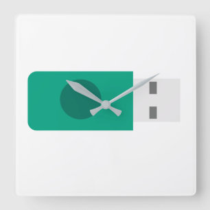 USB-Stick Quadratische Wanduhr
