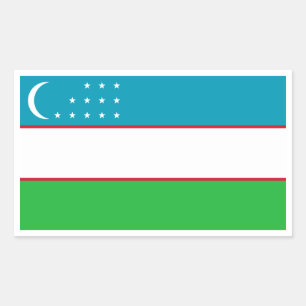 usbekische Flagge, Flagge Usbekistans Rechteckiger Aufkleber