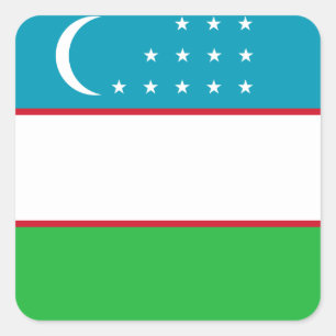 Usbekische Flagge Quadratischer Aufkleber