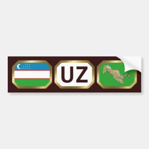 Usbekistan Autoaufkleber für Flaggenplan-Karte