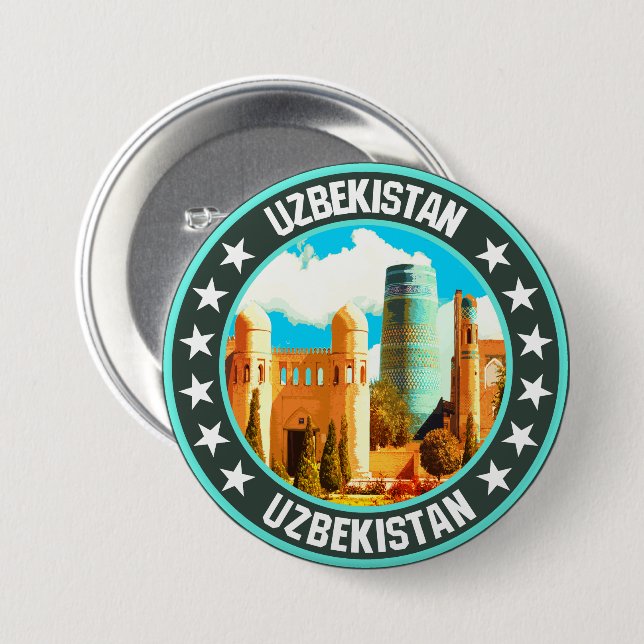 Usbekistan Button (Vorne & Hinten)