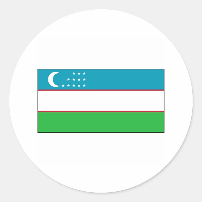 Usbekistan FLAG International Runder Aufkleber (Vorderseite)