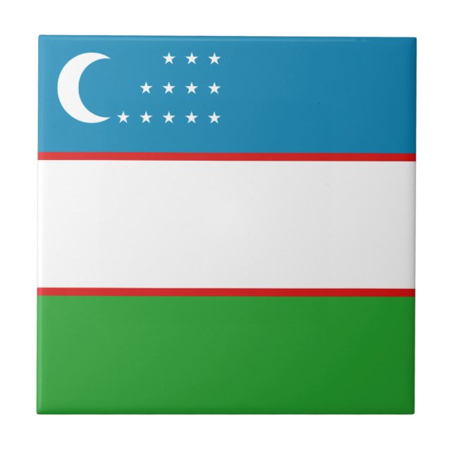 Usbekistan Flag Keramik Tile Fliese (Vorderseite)