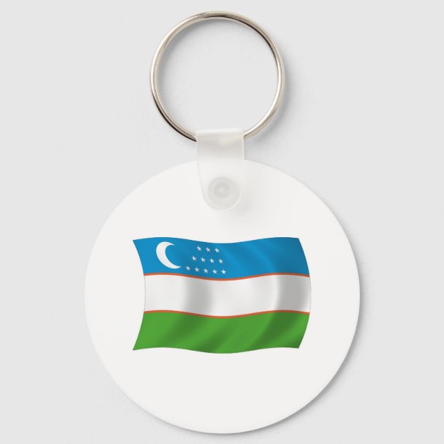 Usbekistan Flag Schlüsselanhänger (Vorderseite)