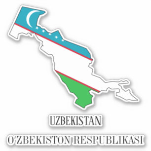 Usbekistan-Flagge Charmante patriotische Karte Aufkleber