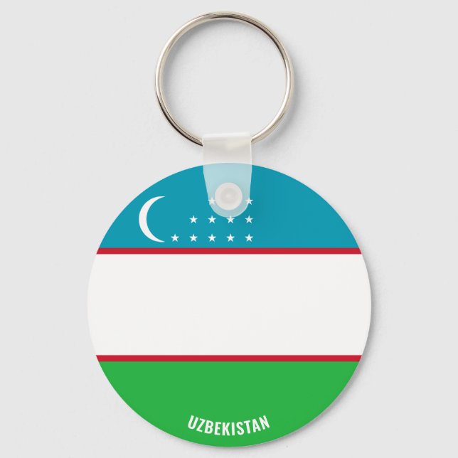 Usbekistan Flagge Charming Patriotic Schlüsselanhänger (Vorderseite)