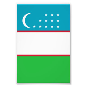 Usbekistan-Flagge Fotodruck