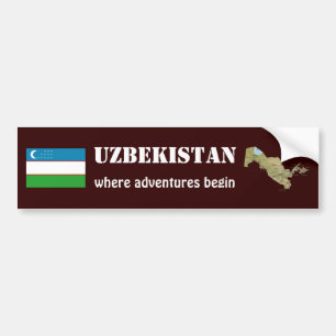 Usbekistan-Flagge + Karte Aufkleber Autoaufkleber