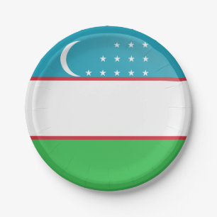 Usbekistan-Flagge Pappteller