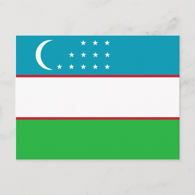 Usbekistan Flagge Postkarte (Vorderseite)