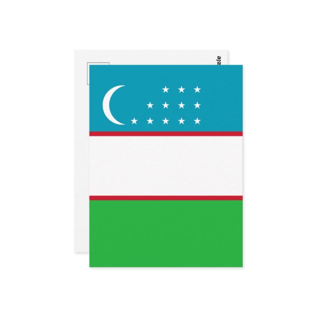 Usbekistan-Flagge Postkarte (Vorderseite/Rückseite Beispiel)