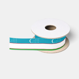 Usbekistan-Flagge Satinband