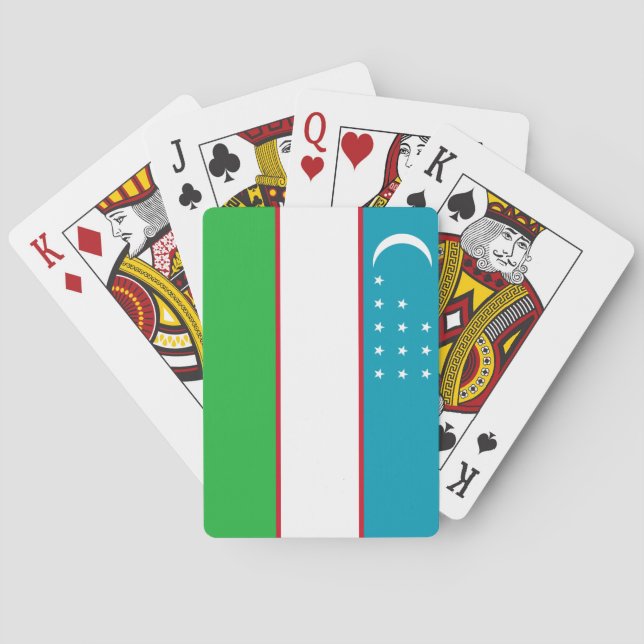 Usbekistan-Flagge Spielkarten (Rückseite)