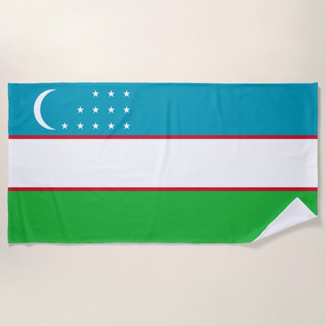Usbekistan-Flagge Strandtuch (Vorderseite)