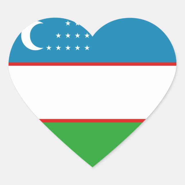 Usbekistan-Flaggen-Herz-Aufkleber Herz-Aufkleber (Vorderseite)