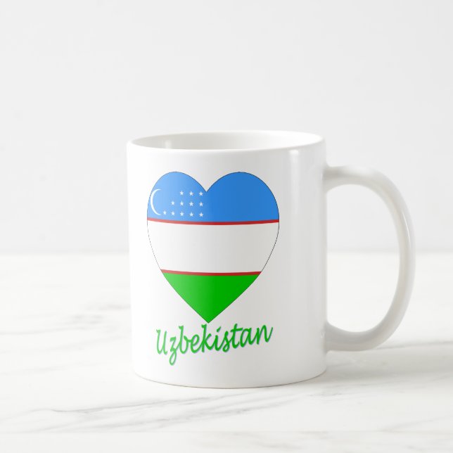 Usbekistan-Flaggen-Herz Kaffeetasse (Rechts)