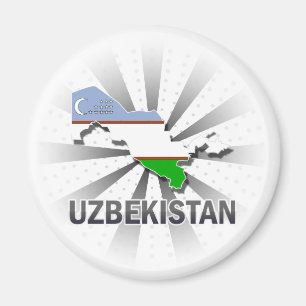 Usbekistan-Flaggen-Karte 2,0 Magnet