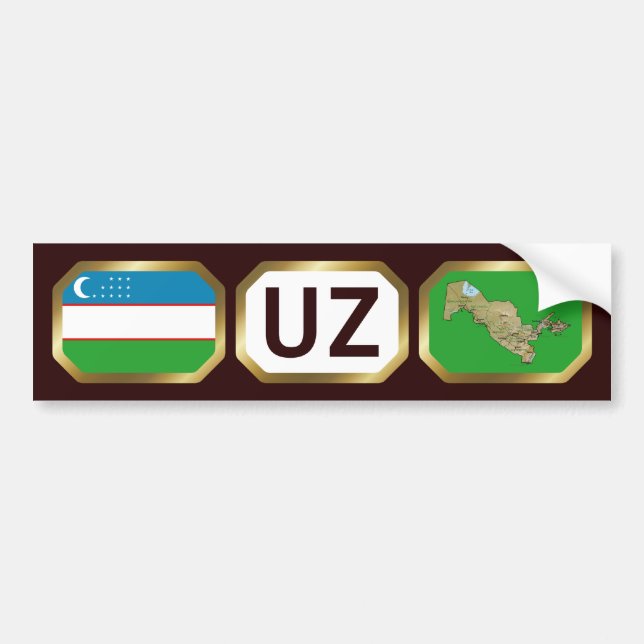 Usbekistan Flaggenplan-Autoaufkleber Autoaufkleber (Vorne)