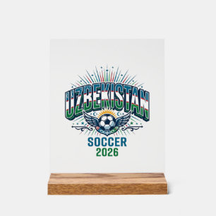 Usbekistan Fußball 2026 Fußball Fett Land Typograf Acrylschild