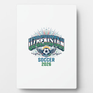 Usbekistan Fußball 2026 Fußball Fett Land Typograf Fotoplatte