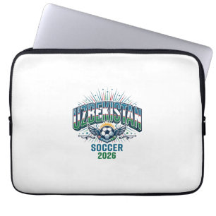 Usbekistan Fußball 2026 Fußball Fett Land Typograf Laptopschutzhülle