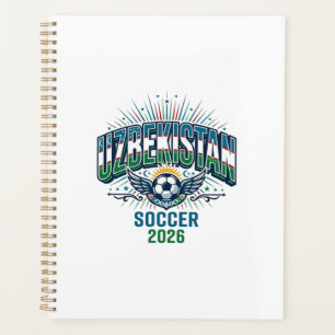 Usbekistan Fußball 2026 Fußball Fett Land Typograf Planer