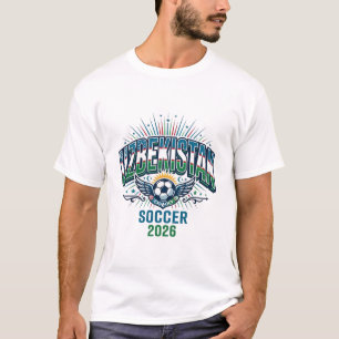 Usbekistan Fußball 2026 Fußball Fett Land Typograf T-Shirt