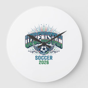 Usbekistan Fußball 2026 Fußball Fettgedruckte Land Große Wanduhr