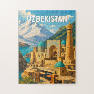 Usbekistan Illustration Reise Kunst Vintage