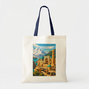 Usbekistan Illustration Reise Kunst Vintage Tragetasche