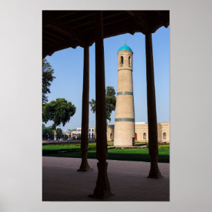 Usbekistan, Kokand - Minarett der Jami-Moschee Poster
