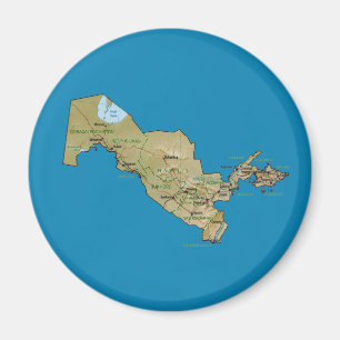 Usbekistan Map Magnet
