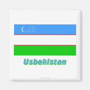 Usbekistan mit Namen Magnet